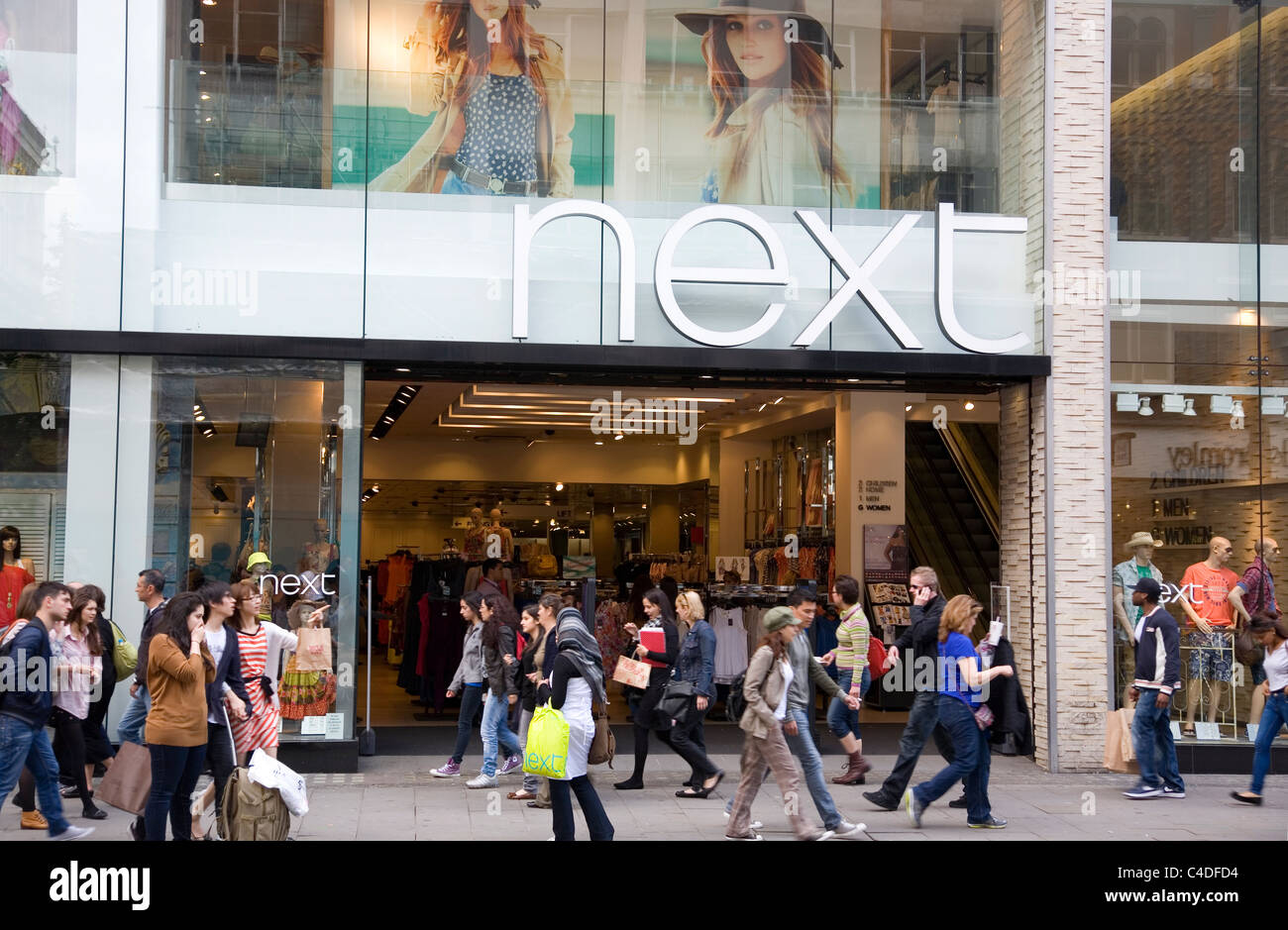 Busy Oxford Street Retail Stores - Next Stock Photo