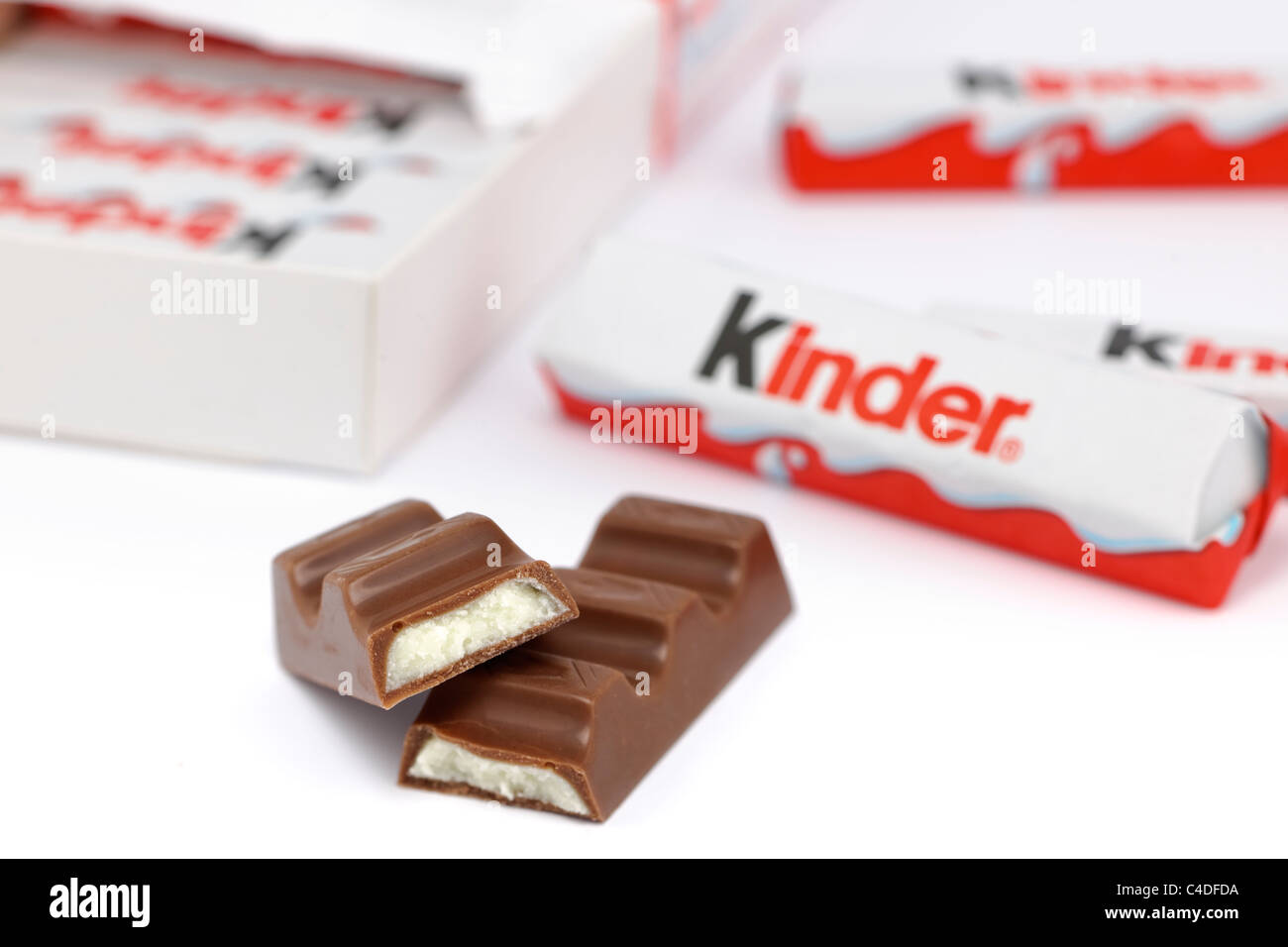 Kinder mini treats chocolate covered cream bars Stock Photo