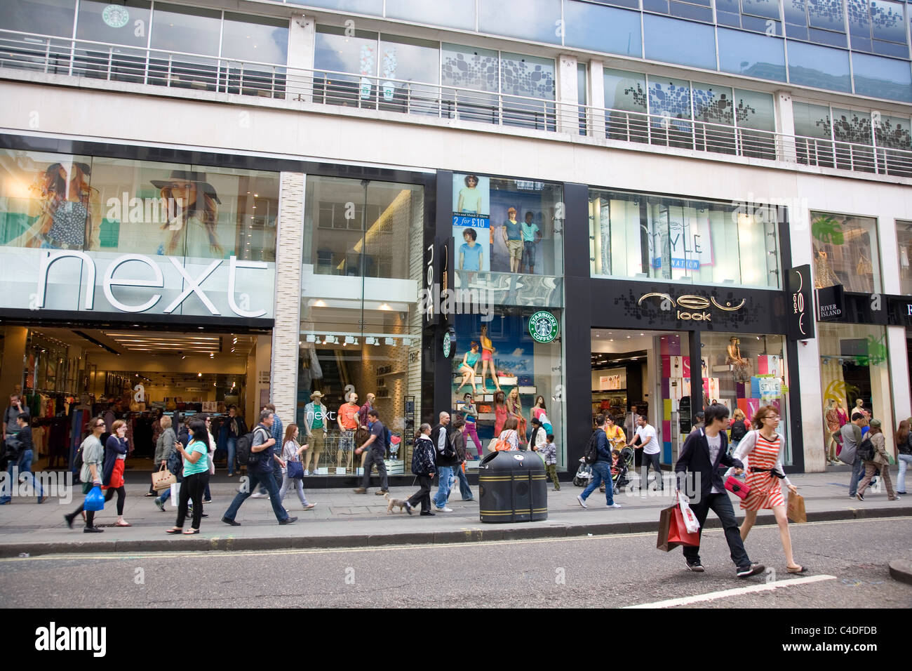 Busy Oxford Street Retail Stores Stock Photo