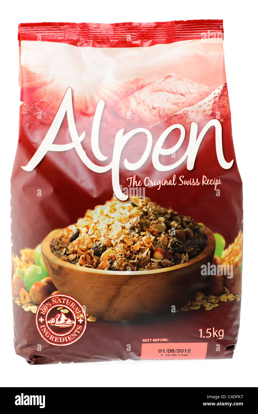 1.5kg bag of Alpen original 100 natural muesli breakfast cereal Stock