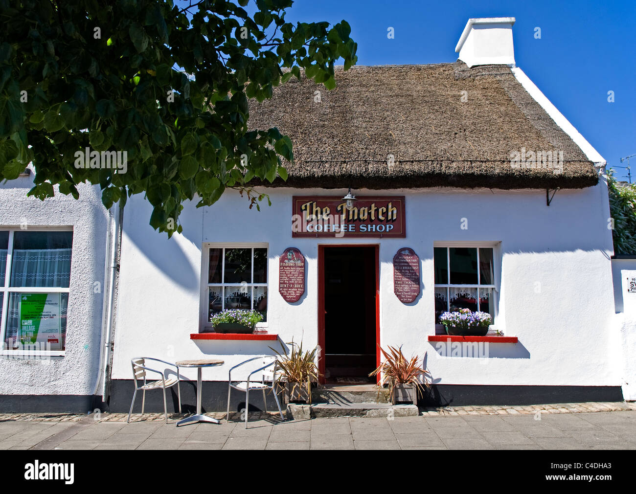 Thatched Coffee Shop, Belleek, County Fermanagh, Northern Ireland Stock