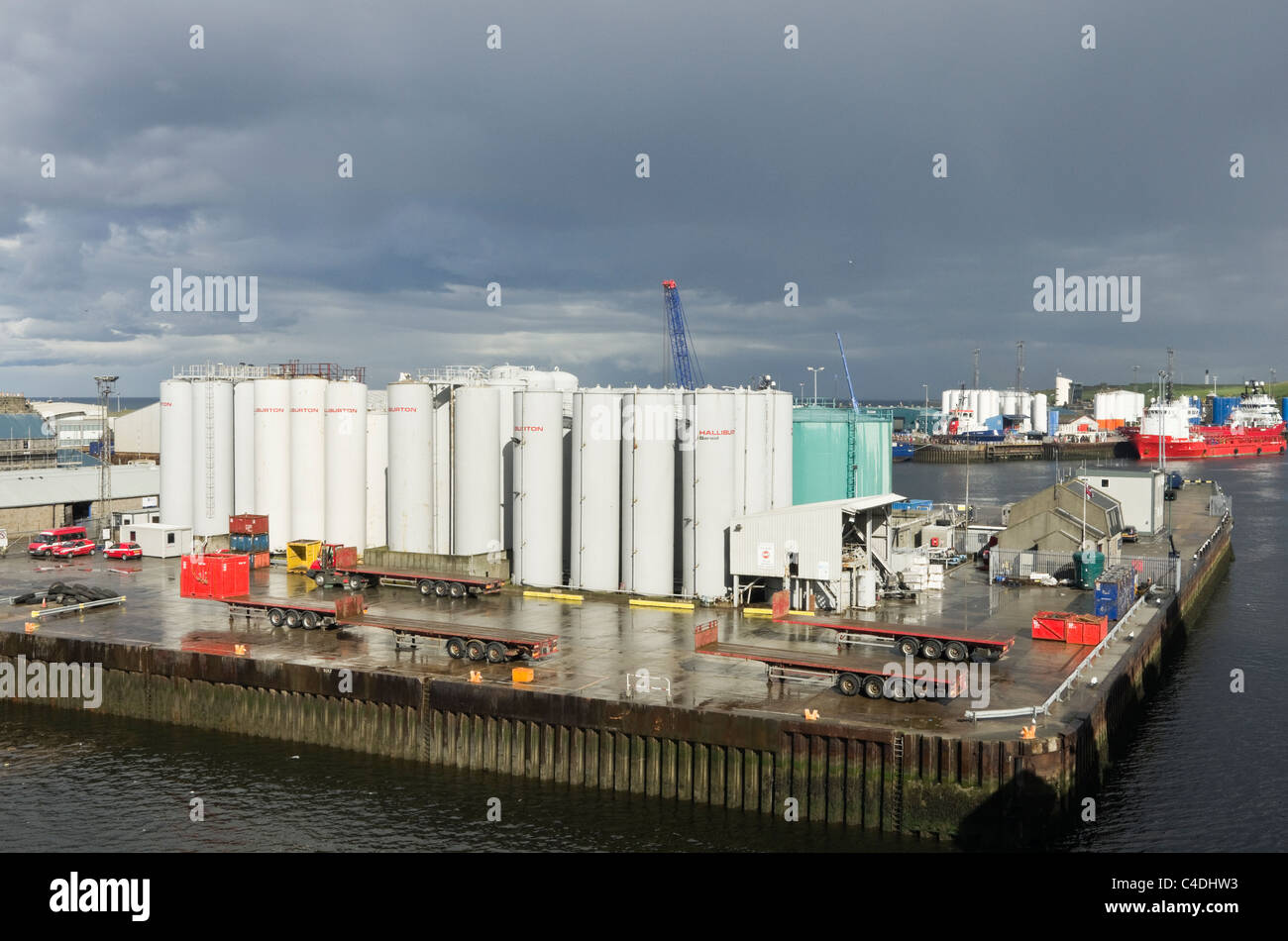 Halliburton Baroid Corporation storage tanks for oil rig drilling