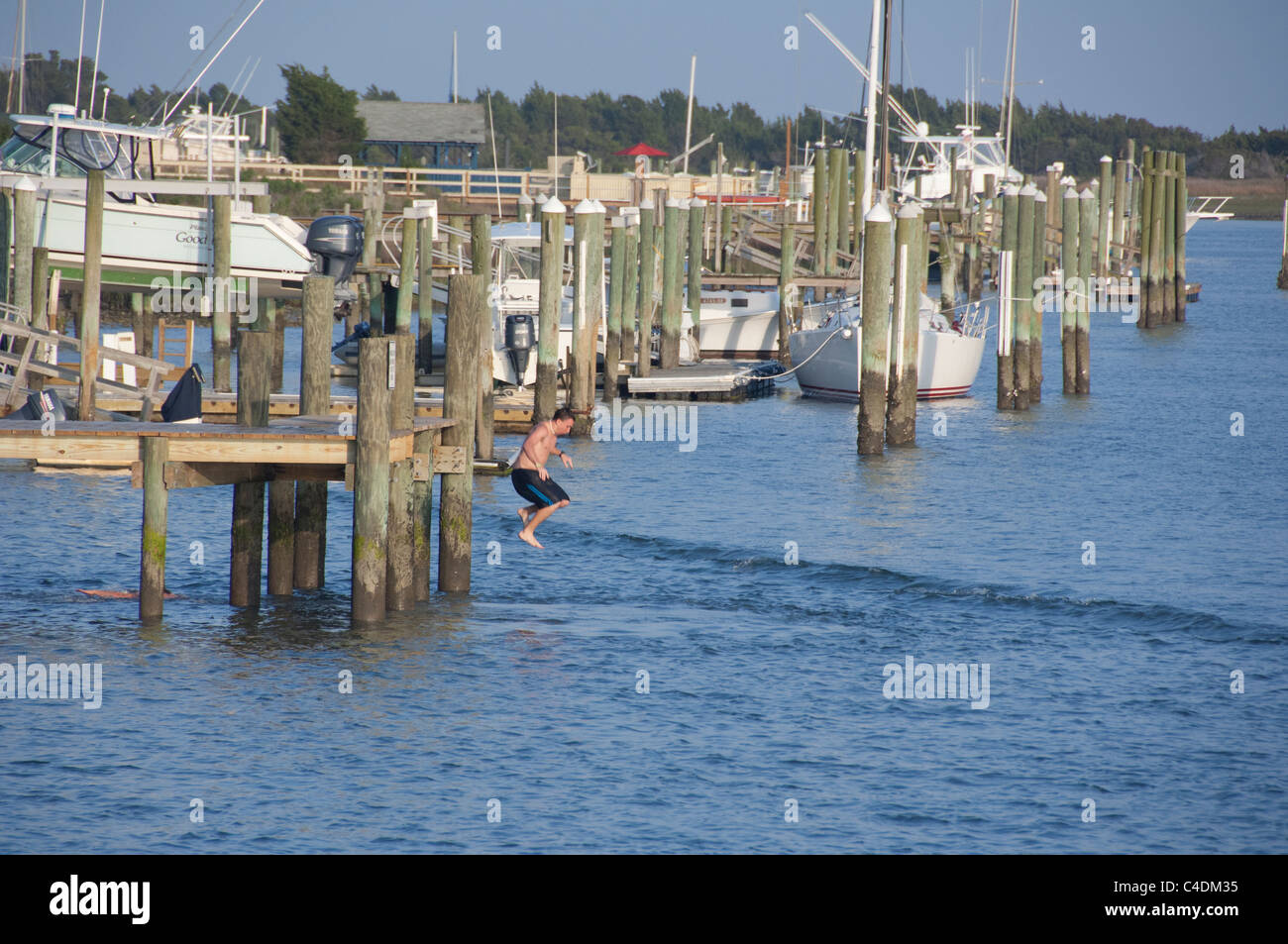 North Carolina, Beaufort. Historic downtown waterfront pier area Stock Photo Alamy