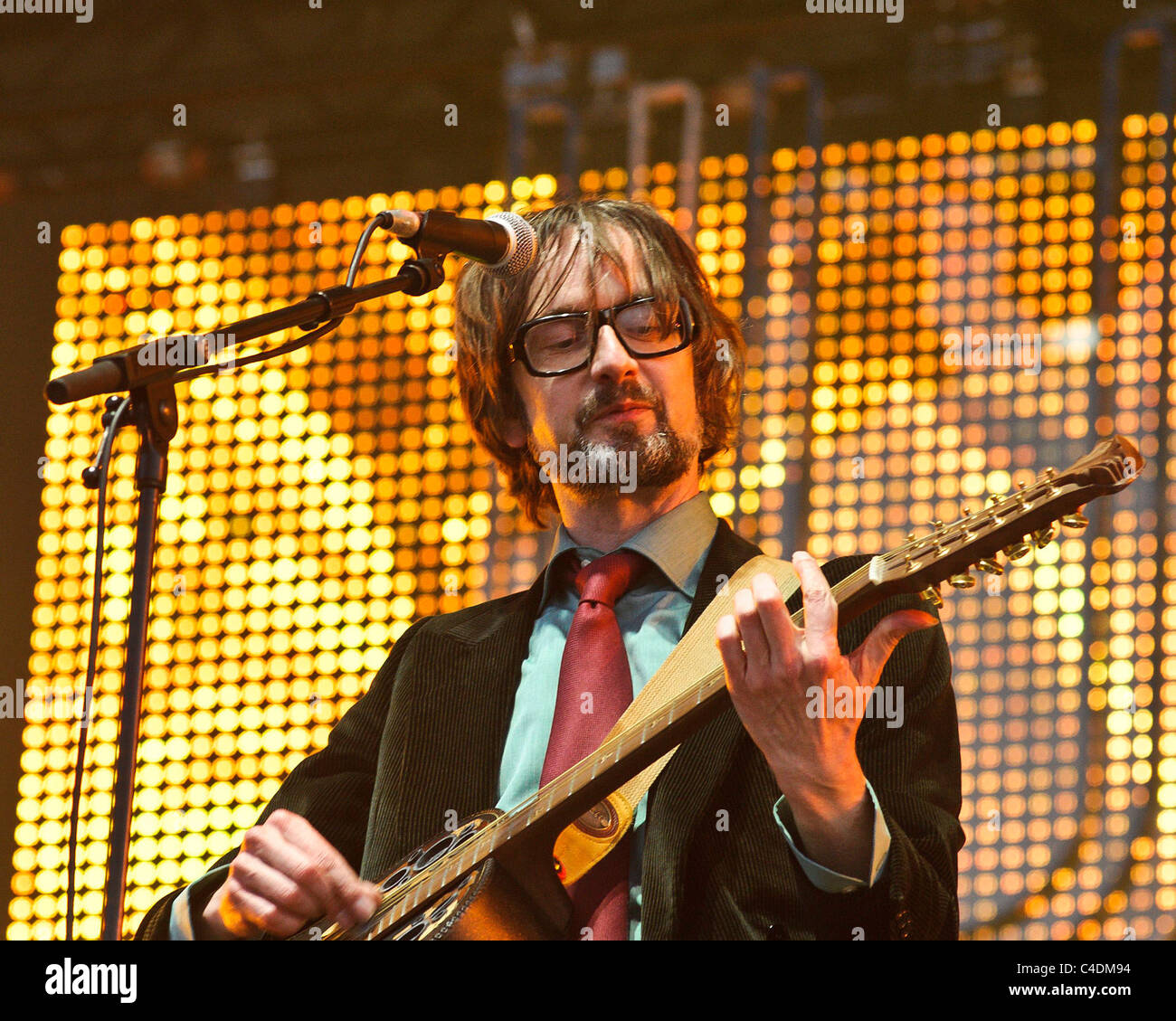 Pulp plays the Isle of Wight Festival 2011, Newport on 11th June 2011. Persons pictured: Jarvis Cocker. Picture by Julie Edwards Stock Photo