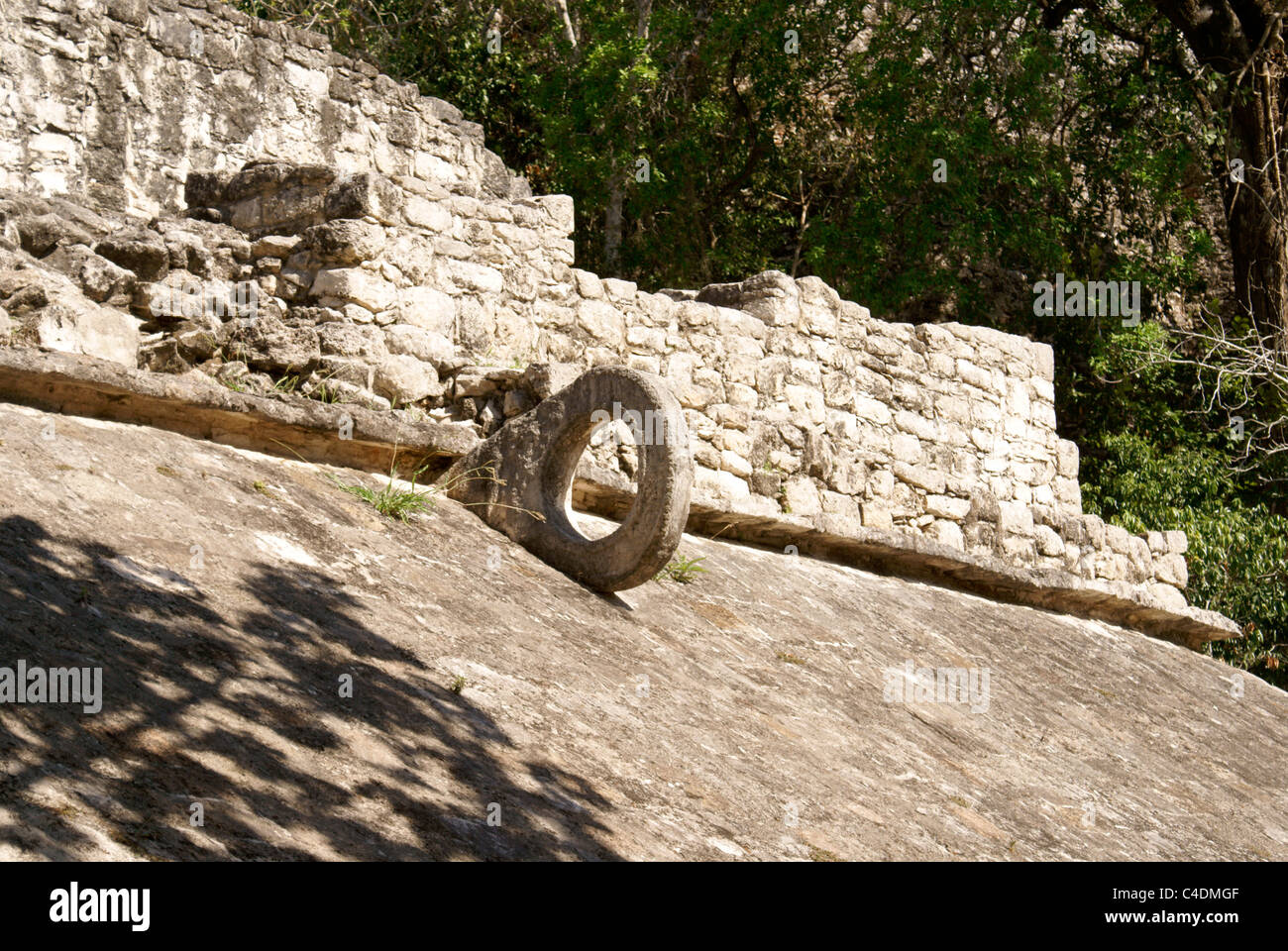 Mayan ball court ring in the Cobá Group at the ruins of Cobá, Quintana Roo, Mexico Stock Photo