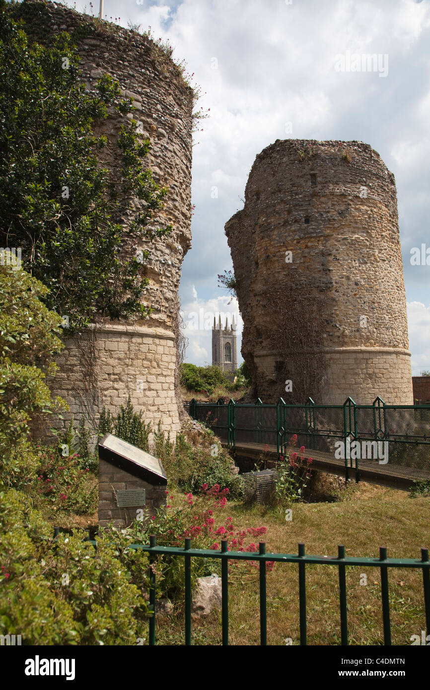 Bungay Bigod Norman Castle Suffolk Stock Photo