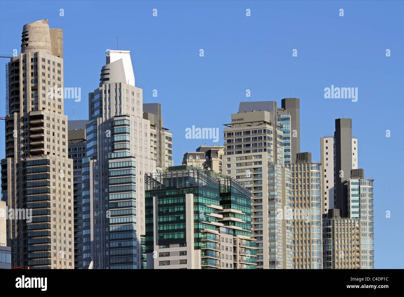 Towering city skyscraper buildings in the city of Buenos Aires Stock Photo