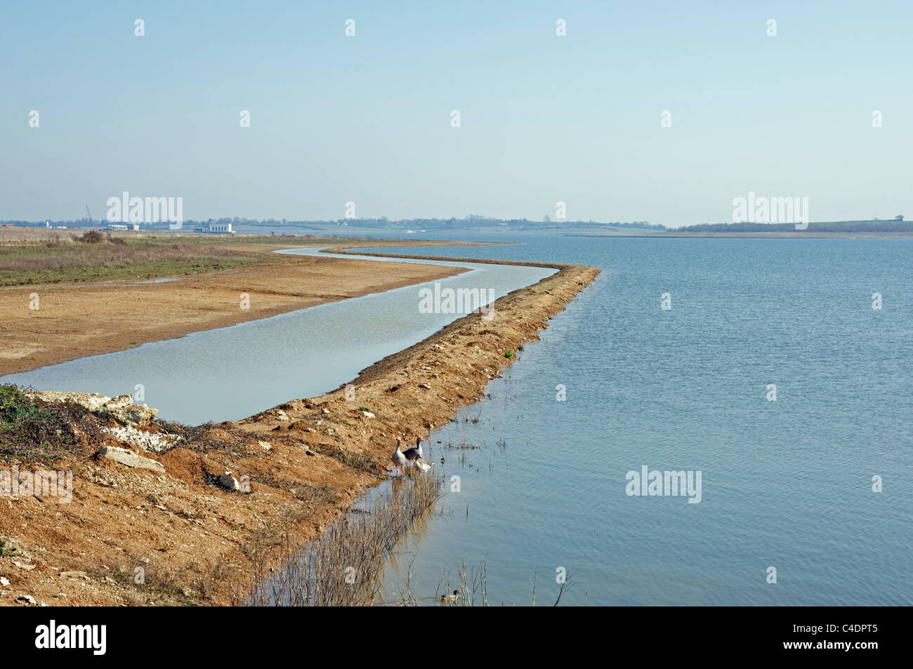 Abberton fresh water reservoir which is being extended, Colchester