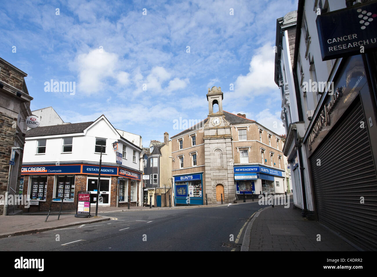 Bodmin town centre in Cornwall, UK Stock Photo Alamy
