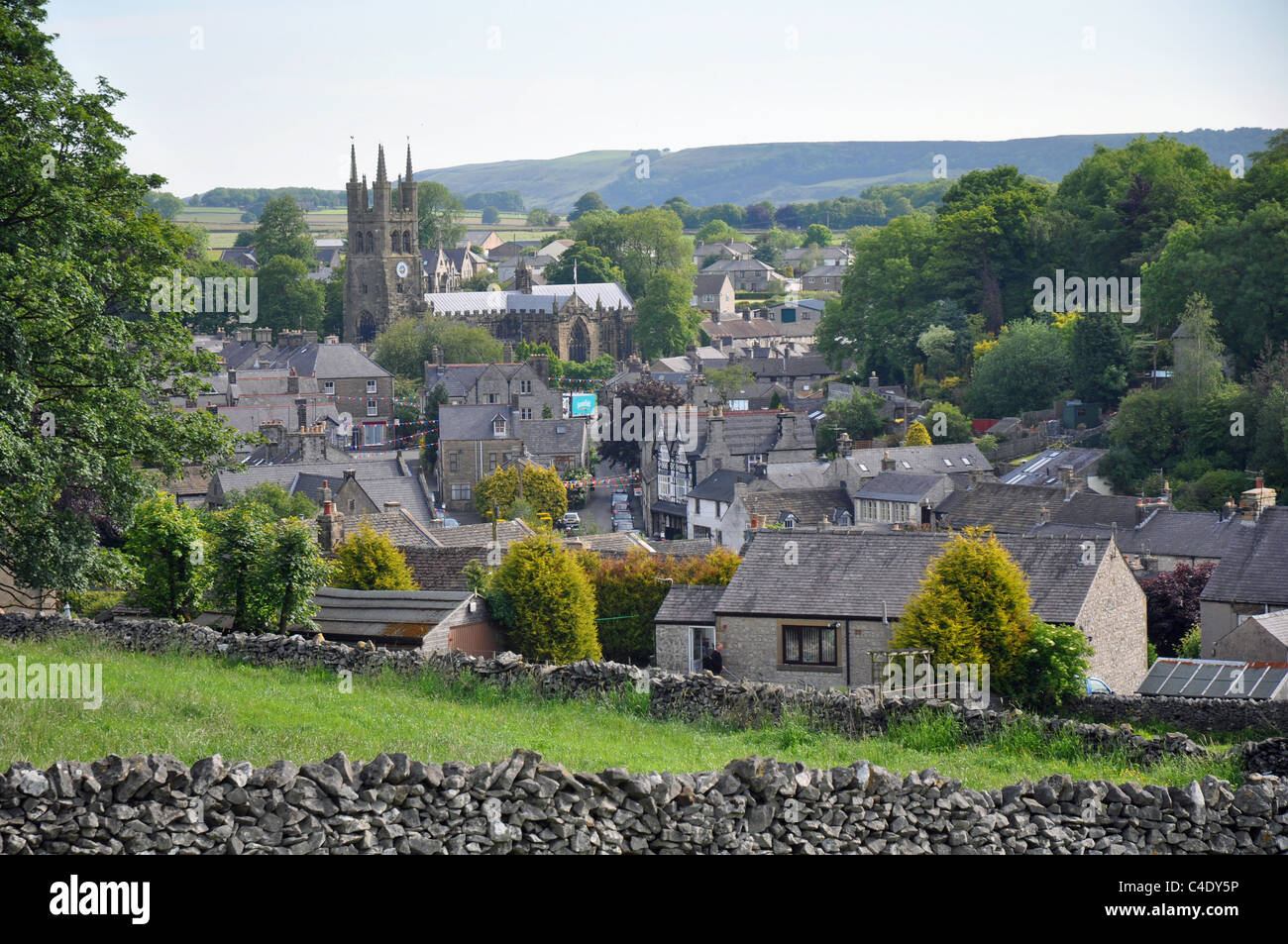 Tideswell, Derybshire, England: view of Tideswell Stock Photo