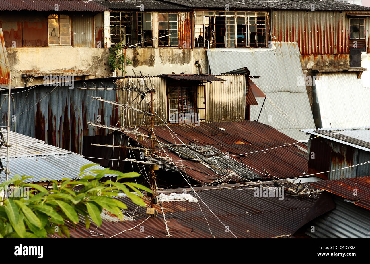 old rusty metal housing at day Stock Photo - Alamy