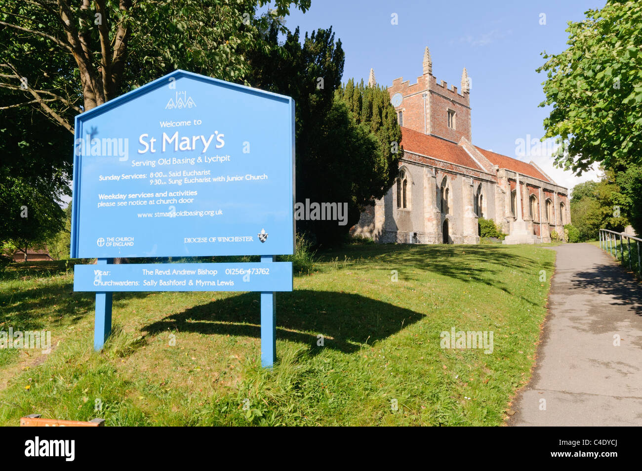 St Mary's Church of England, Old Basing Stock Photo