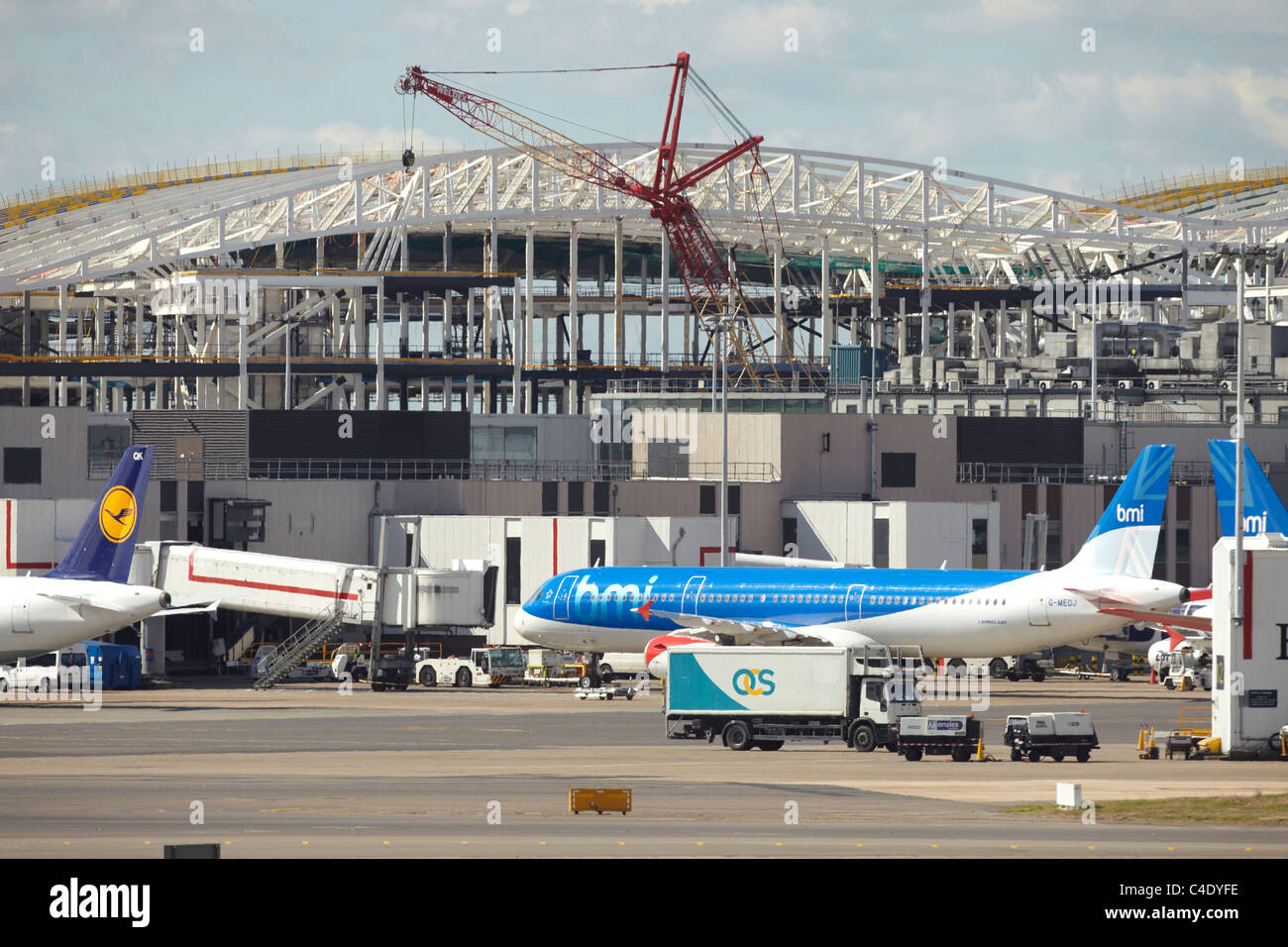 BMI Airbus A320 Aeroplane at London Heathrow Airport Stock Photo