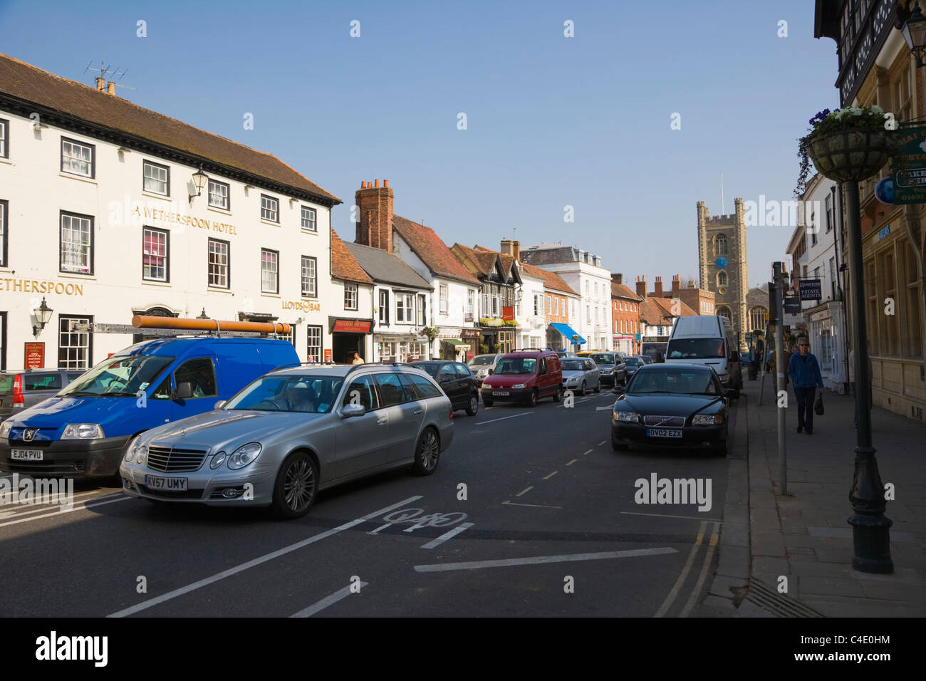 Hart Street with St Mary the Virgin Church, Henley-on Thames, Oxfordshire, England, UK Stock Photo