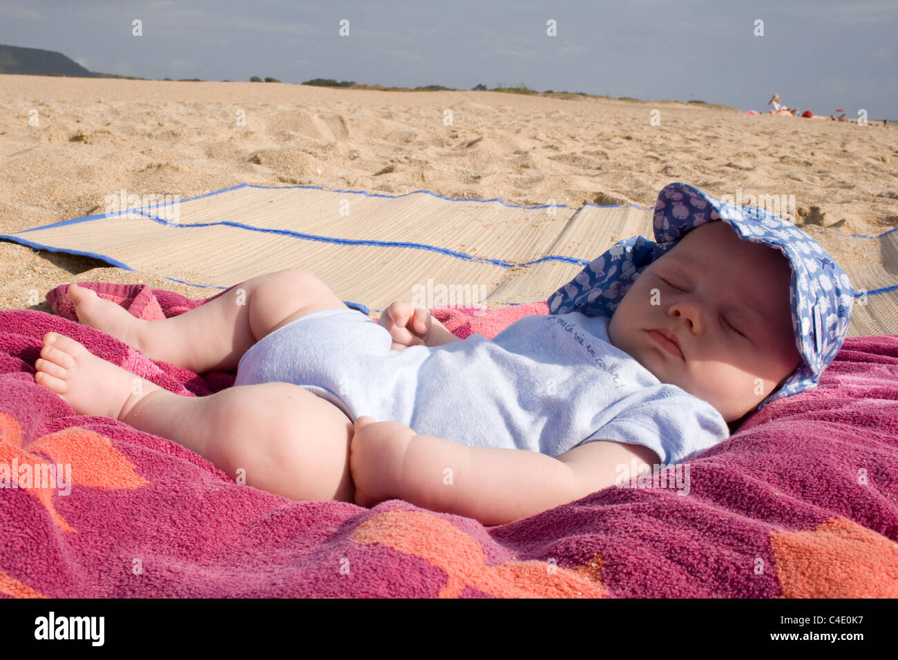 3 month old at the beach