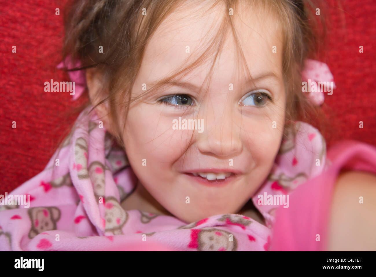4 Years Old Girl In Pink Pyjama Stock Photo Alamy