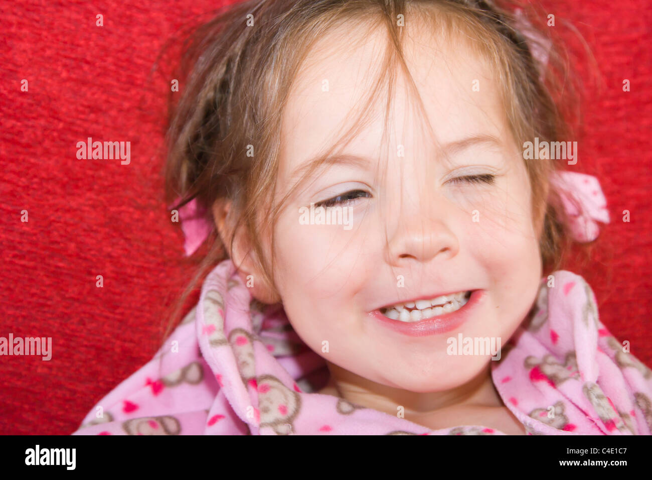 4 Years Old Girl In Pink Pyjama Stock Photo Alamy