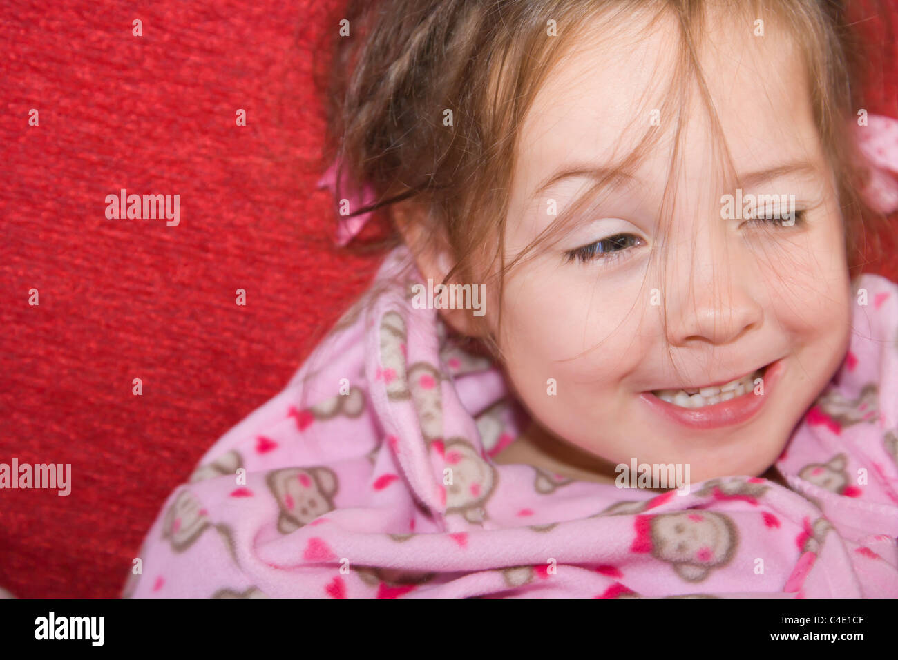 4 Years Old Girl In Pink Pyjama Stock Photo Alamy
