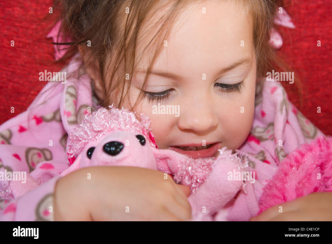4 Years Old Girl In Pink Pyjama Stock Photo Alamy