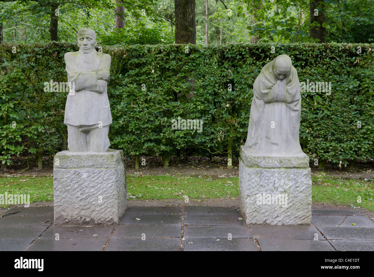 Vladslo German war cemetery with sculpture The Grieving Parents by