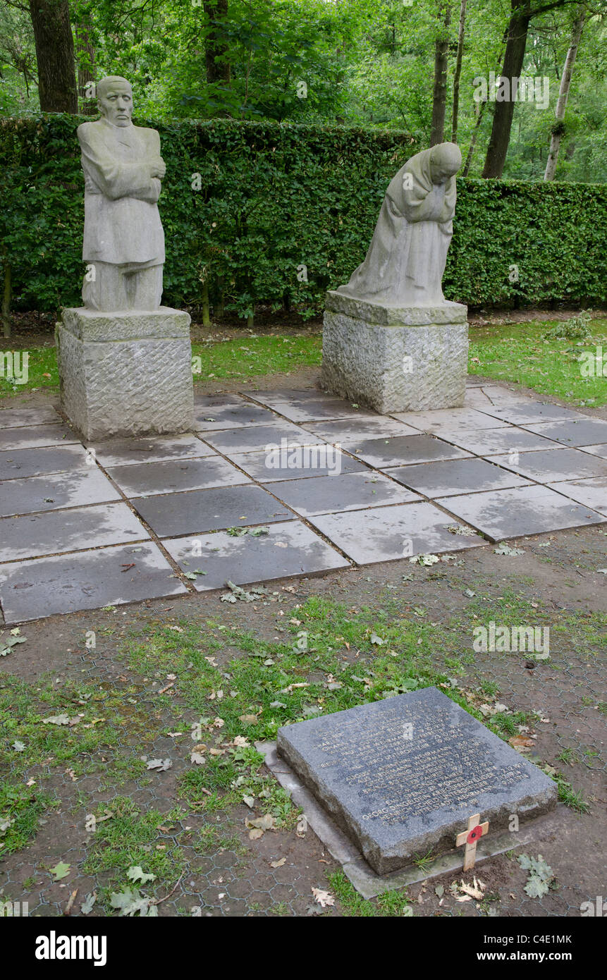 Vladslo German war cemetery with sculpture The Grieving Parents by