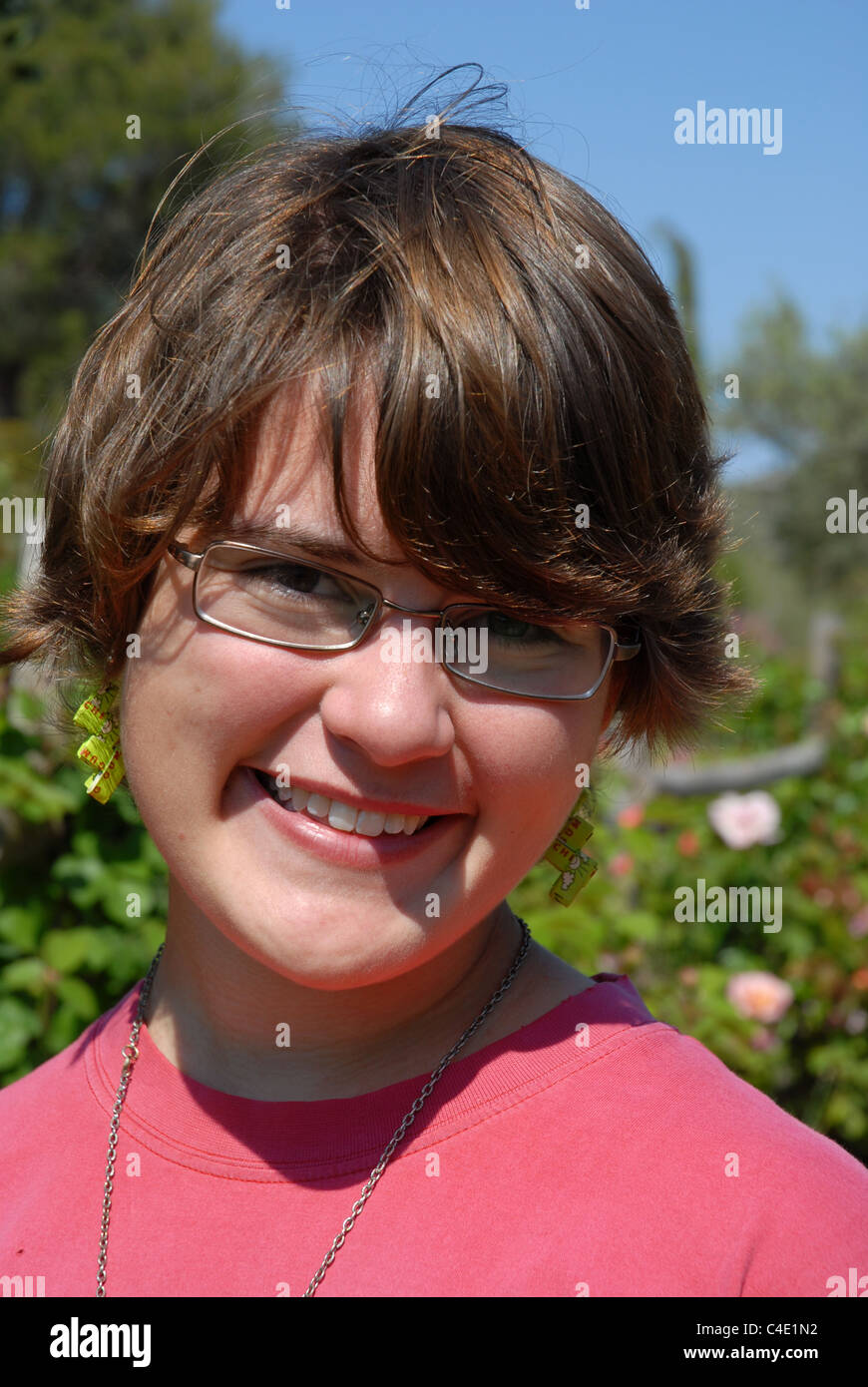 Girl Aged 12 H S Portrait Outdoors Stock Photo 37188062 Alamy