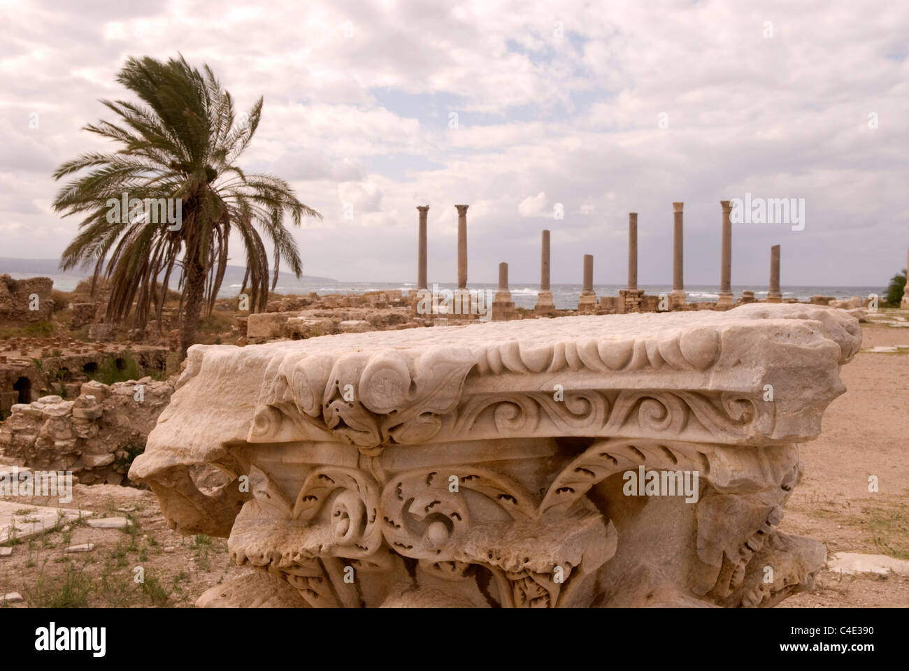 Al-Mina archaeogical site, Tyre, south Lebanon. Stock Photo