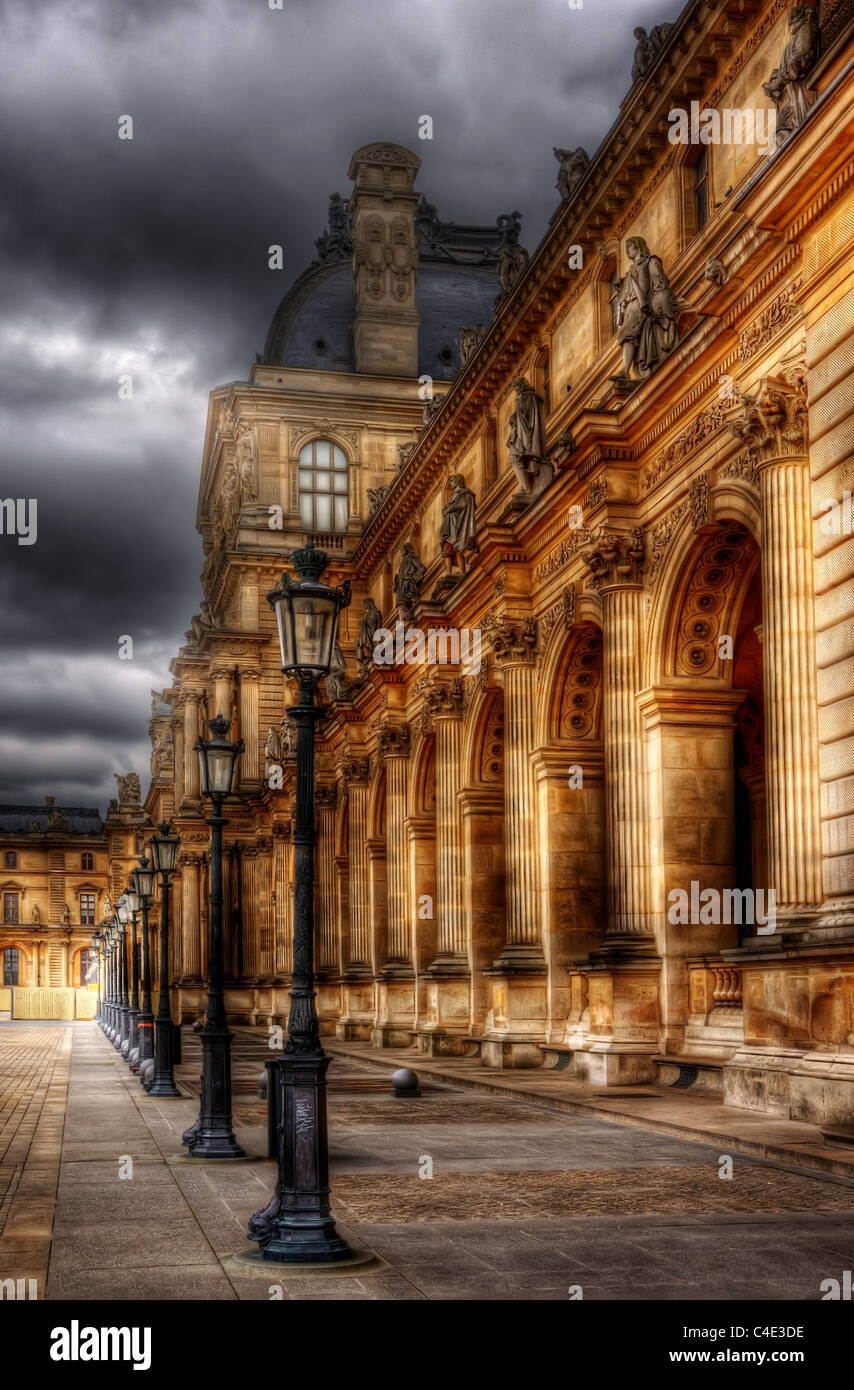 The courtyard of le Louvre Museum in Paris, France Stock Photo