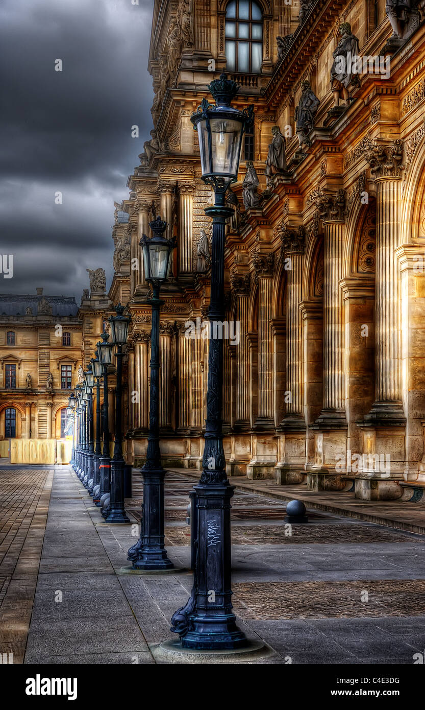 The courtyard of le Louvre Museum in Paris, France Stock Photo