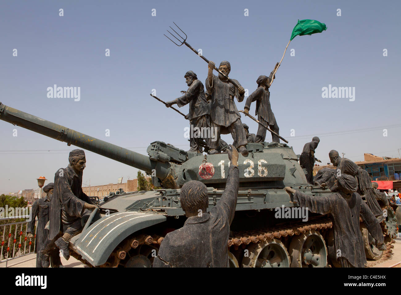 monument for liberation day (fight against the red army) Stock Photo