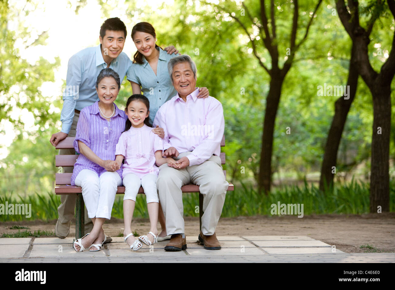 Family Portrait at the Park Stock Photo - Alamy