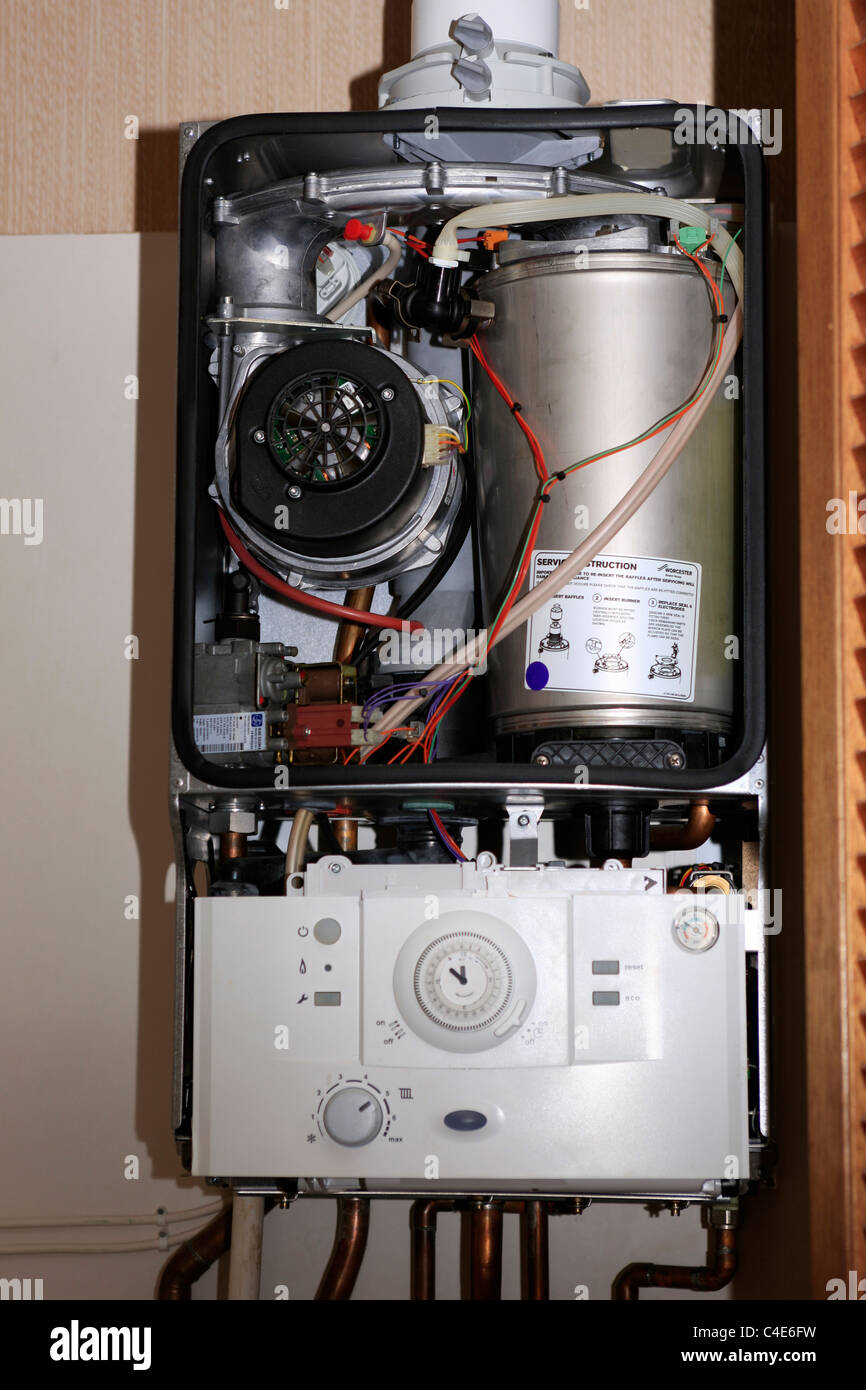 Domestic gas combination boiler Stock Photo Alamy