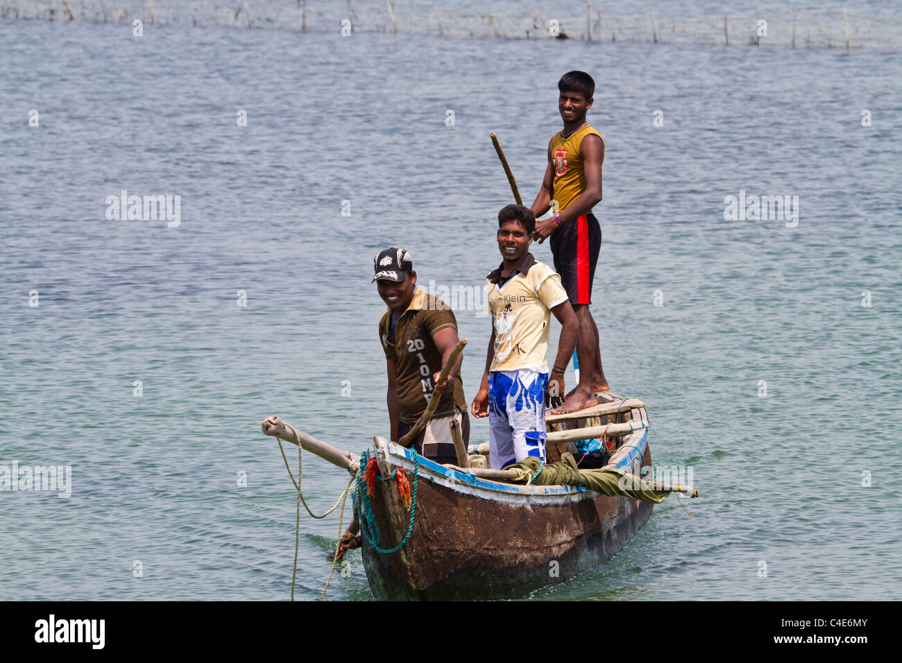 Small skiff on Jaffna Laggon Stock Photo