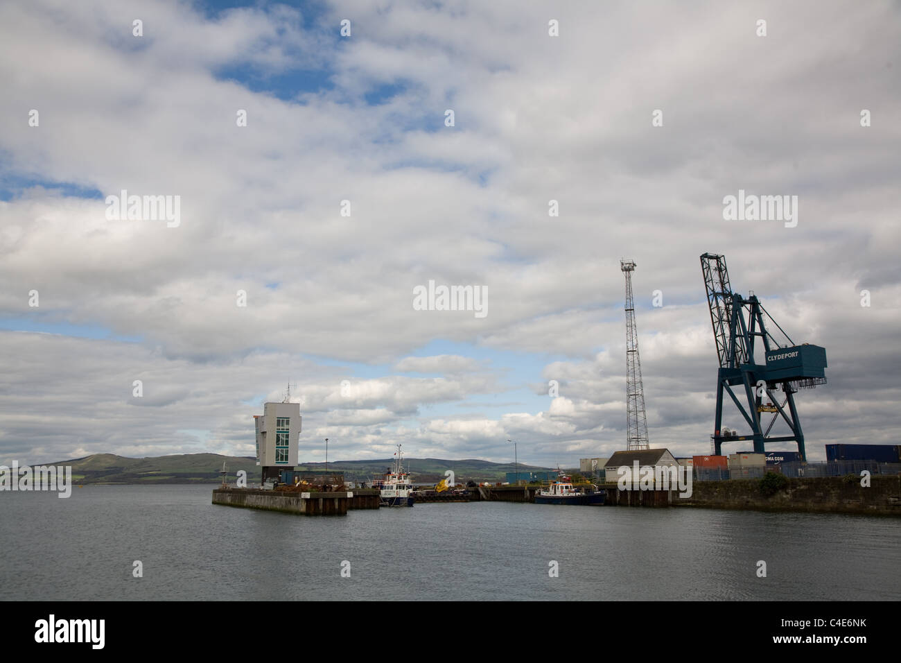 Greenock harbour, Scotland. Stock Photo