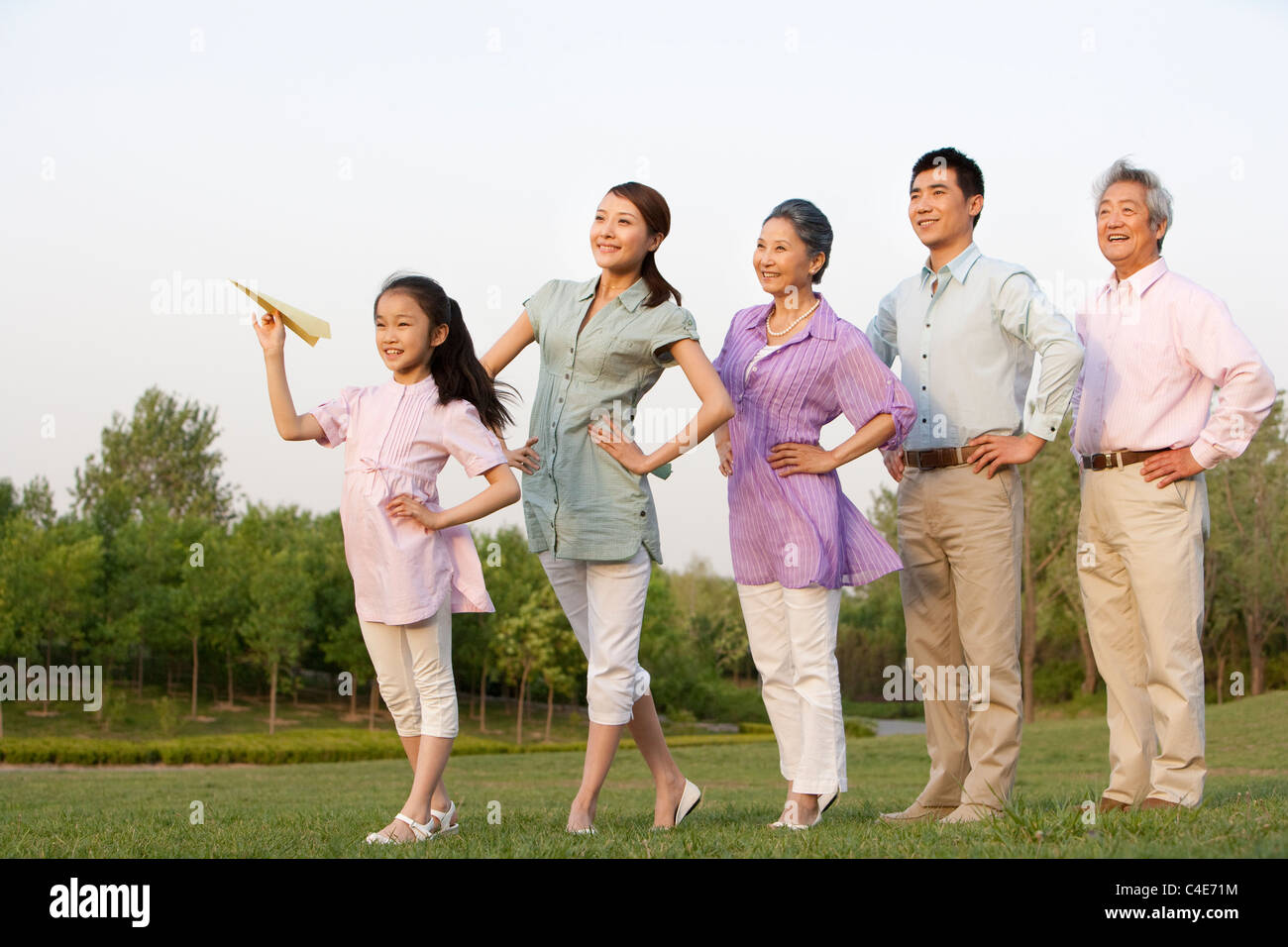 Family at the Park Together Stock Photo - Alamy