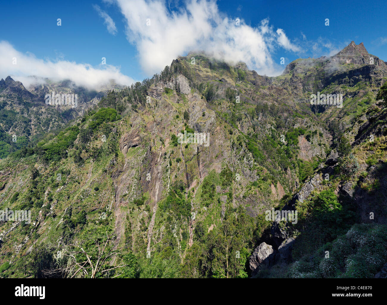 The Nuns Valley, or mountains around Curral das Freiras, Madeira. Stock Photo