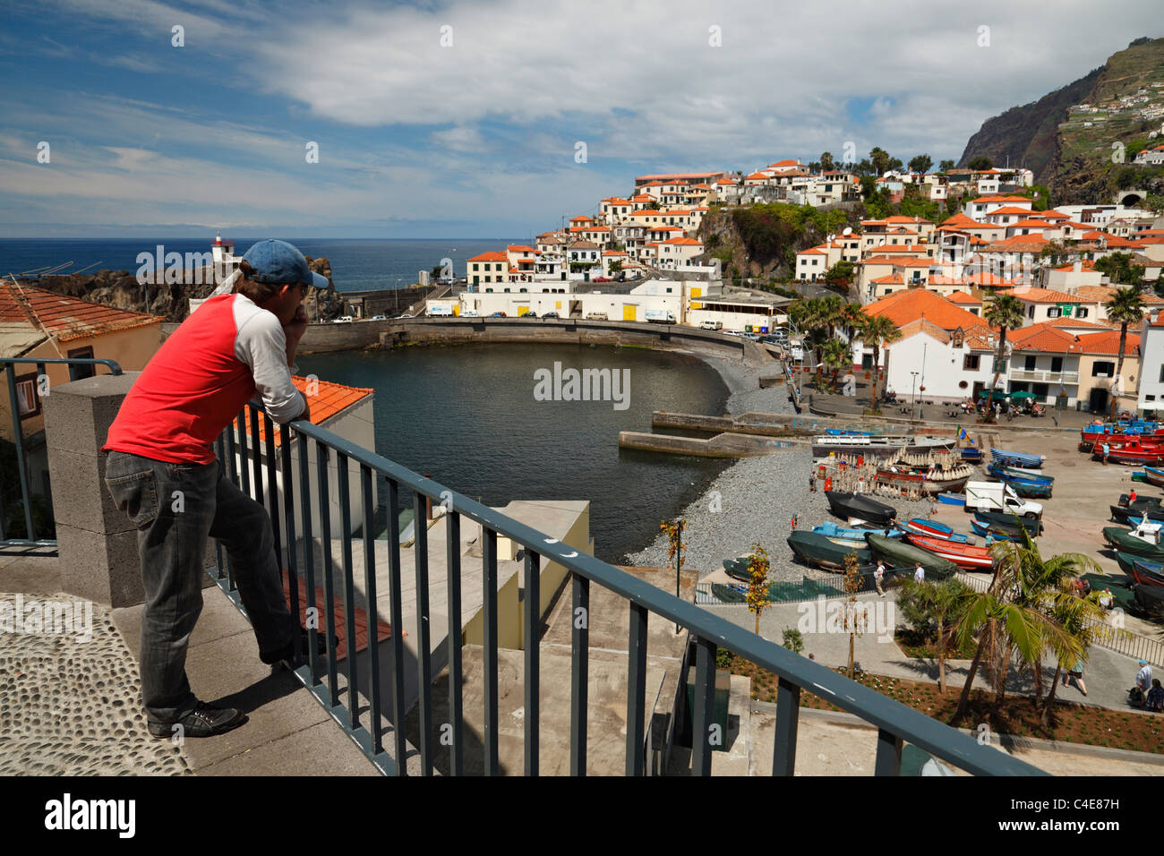 The fishing village of Camara de Lobos, Madeira. The view from where Winston Churchill used to paint in 1950. Stock Photo