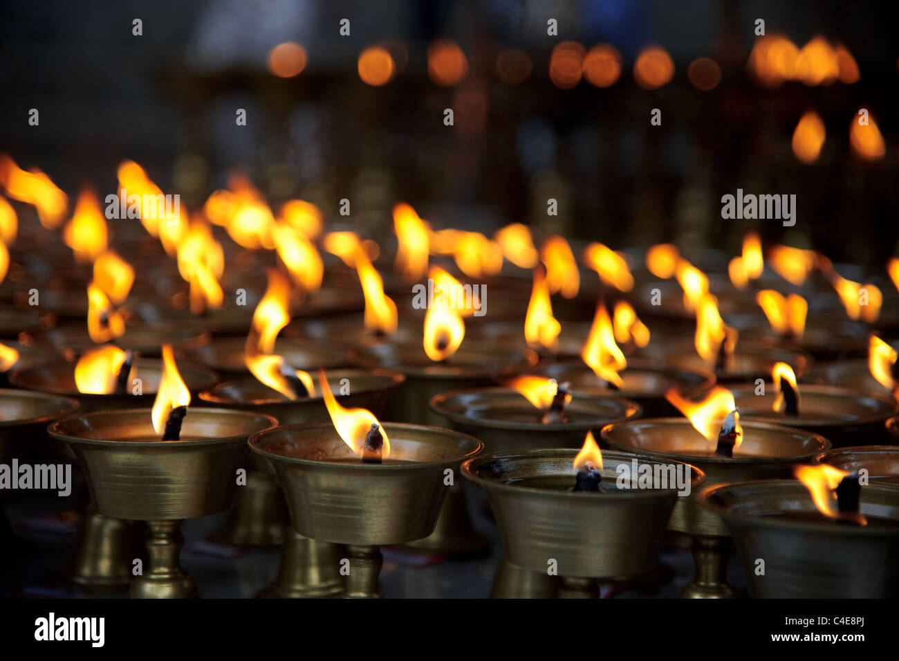 Burning candles in a Buddhist temple in China Stock Photo Alamy