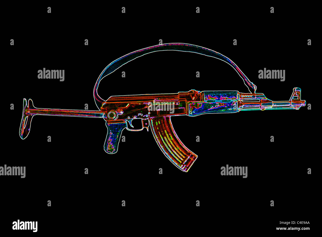 Kalashnikov (AK 47) is a russian assualt weapon Stock Photo