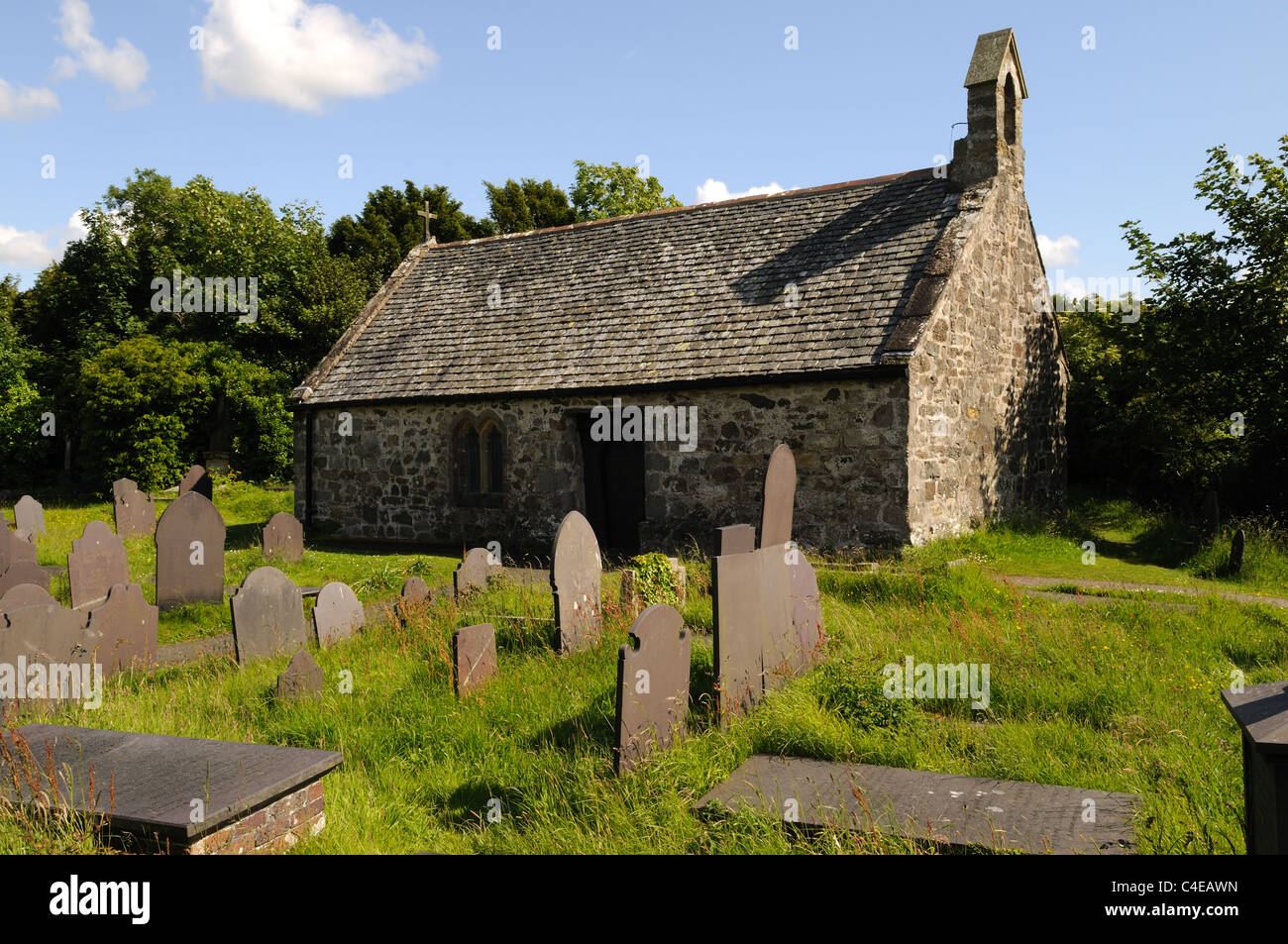 St Tysilio's Church Church Island Menai Strait Anglesey dedicated to the Celtic Saint Tysilio  Wales Cymry UK GB Stock Photo