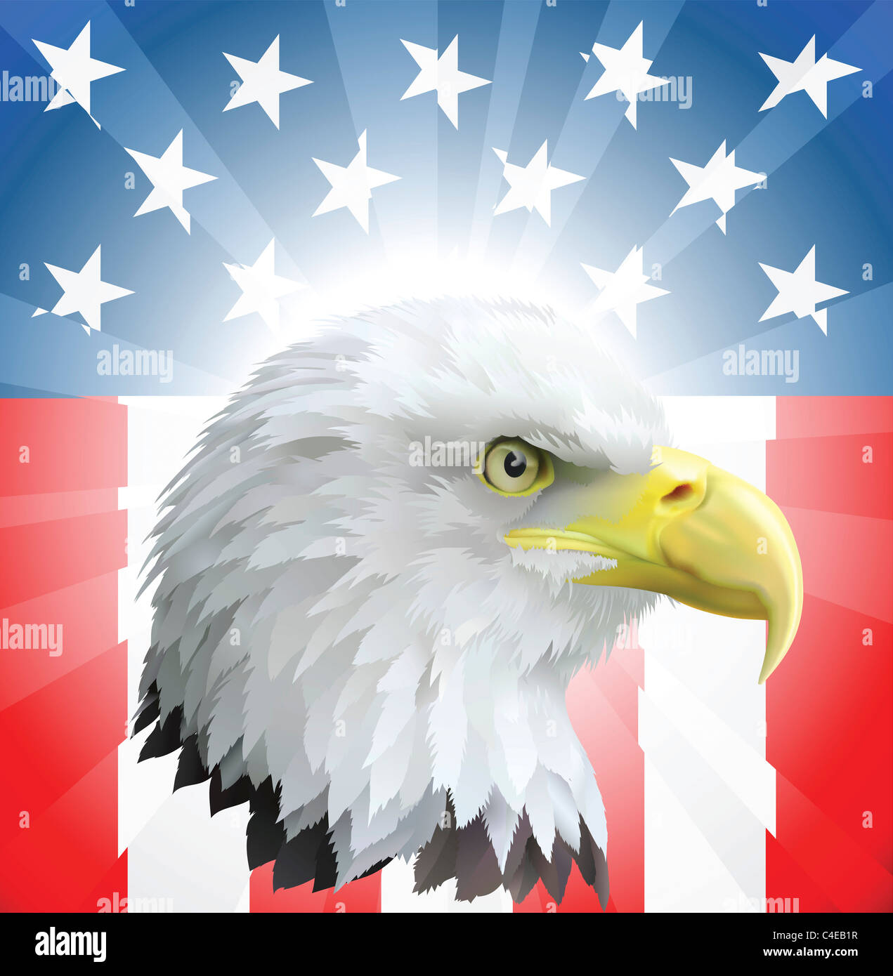 A background featuring American eagle and stars and stripes background Stock Photo