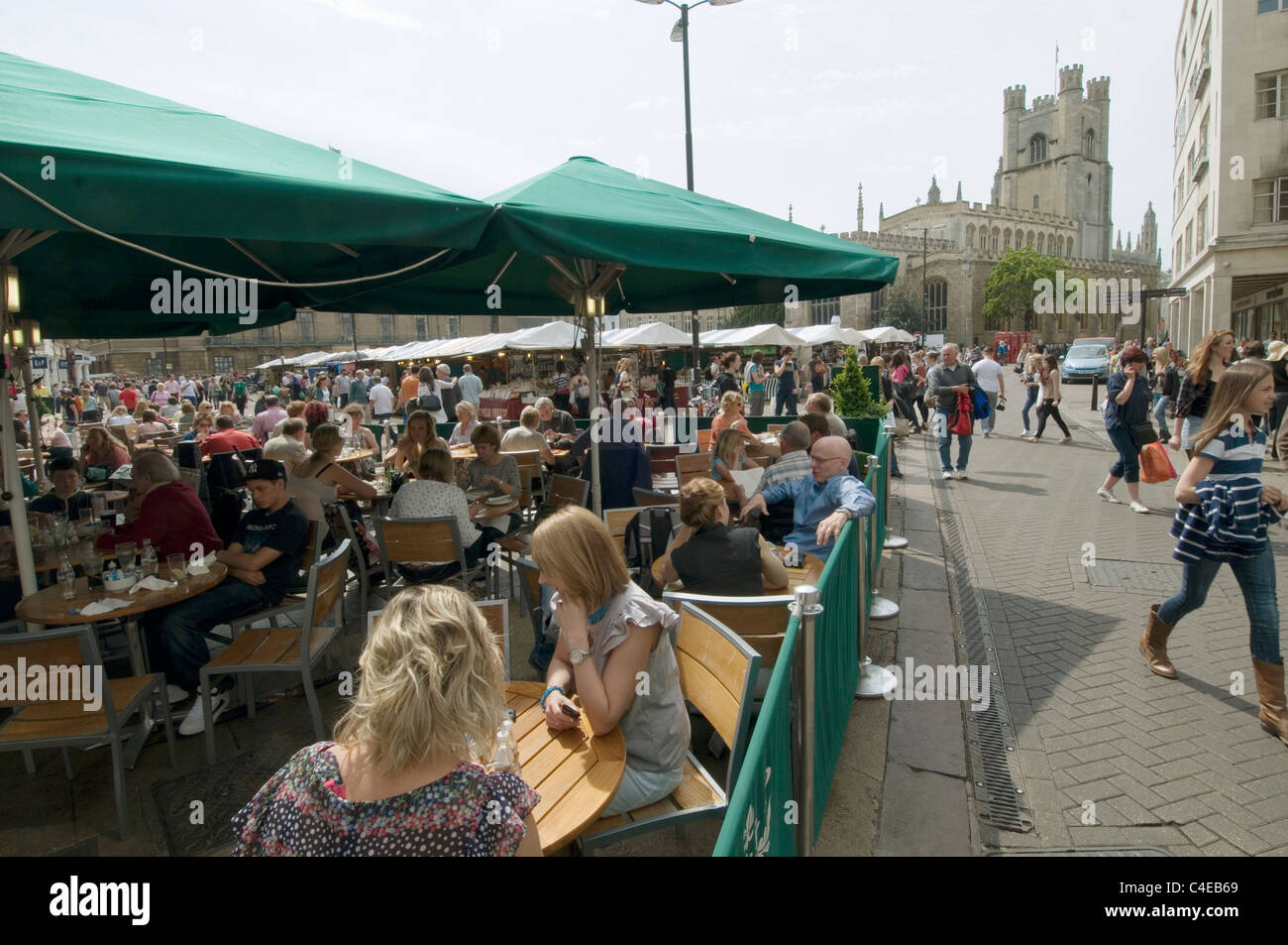 cambridge cafe culture uk city centre restaurants outside eating tables