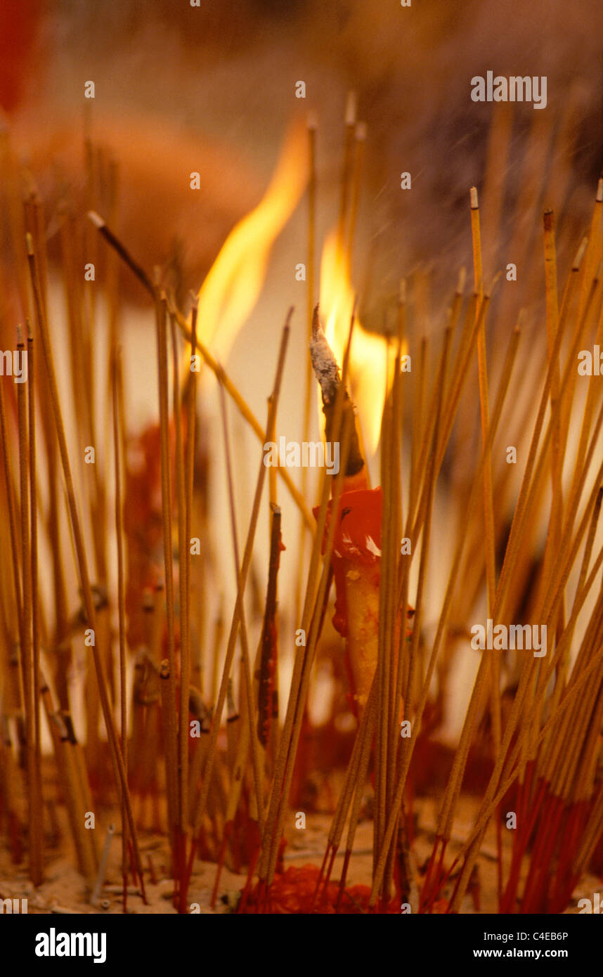 Burning incense at Kwan Tai Festival in Hong Kong Stock Photo Alamy