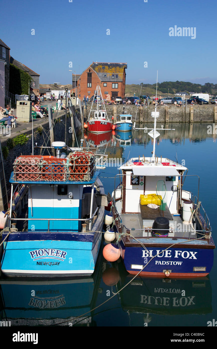 Fishing boats in Padstow Harbour, Camel Estuary, North Cornwall, England, UK, United Kingdom, GB, Great Britain, British Isles, Stock Photo