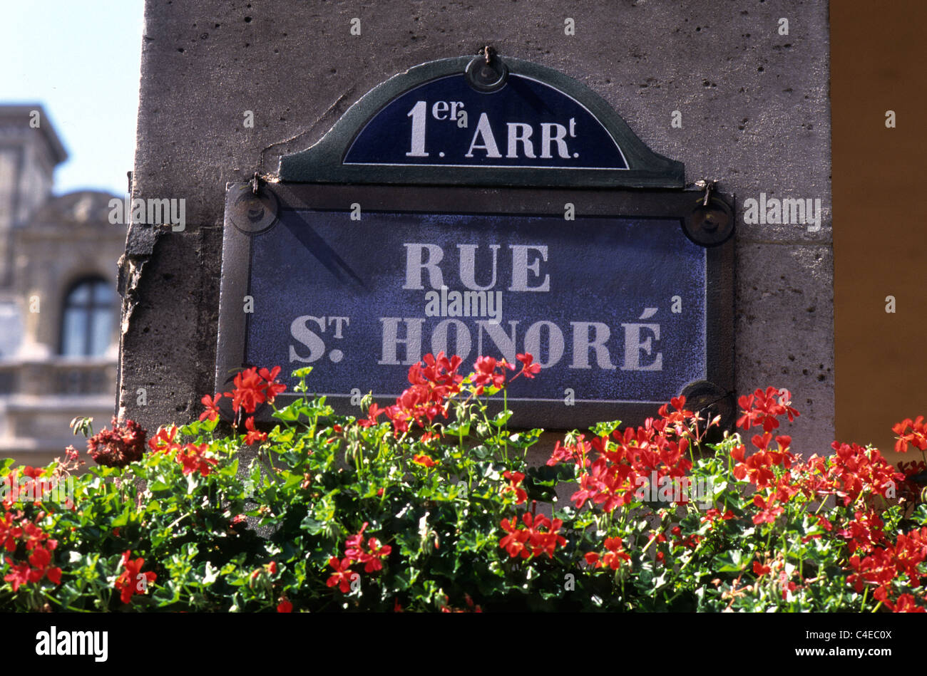France. Paris. Rue St Honore sign Stock Photo Alamy