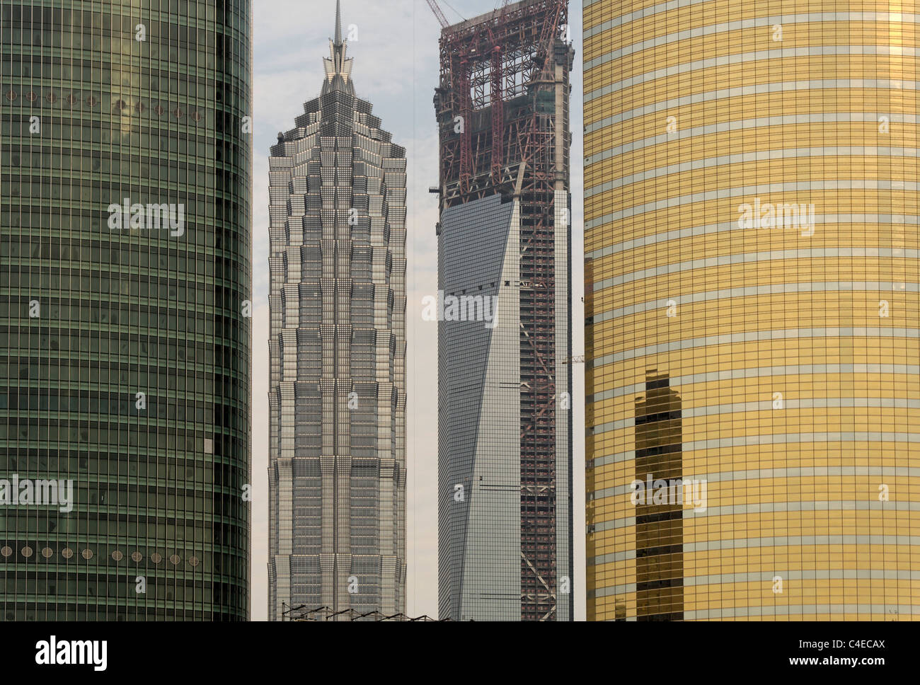 The Shanghai World Financial Center, at 492 meters the tallest in China and third tallest in the world (as of 2007). Stock Photo