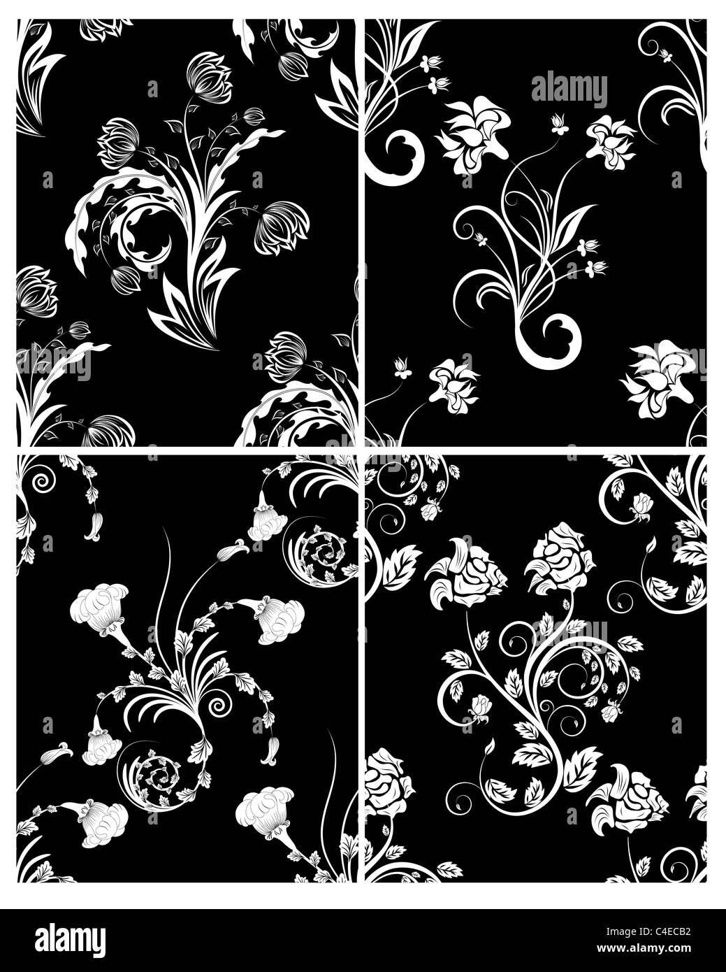 Seamless vector floral pattern Stock Photo - Alamy
