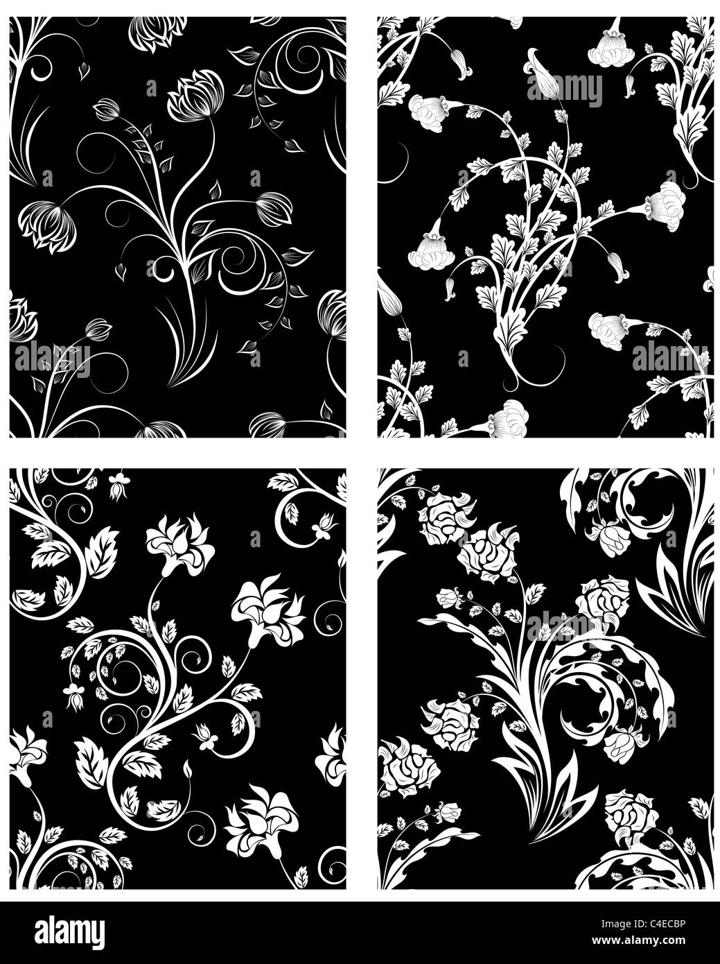Seamless vector floral pattern Stock Photo - Alamy