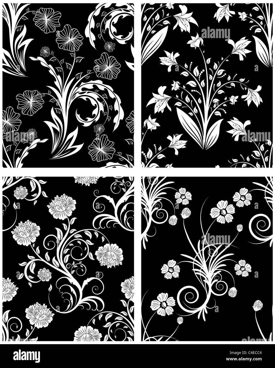 Seamless vector floral pattern Stock Photo - Alamy