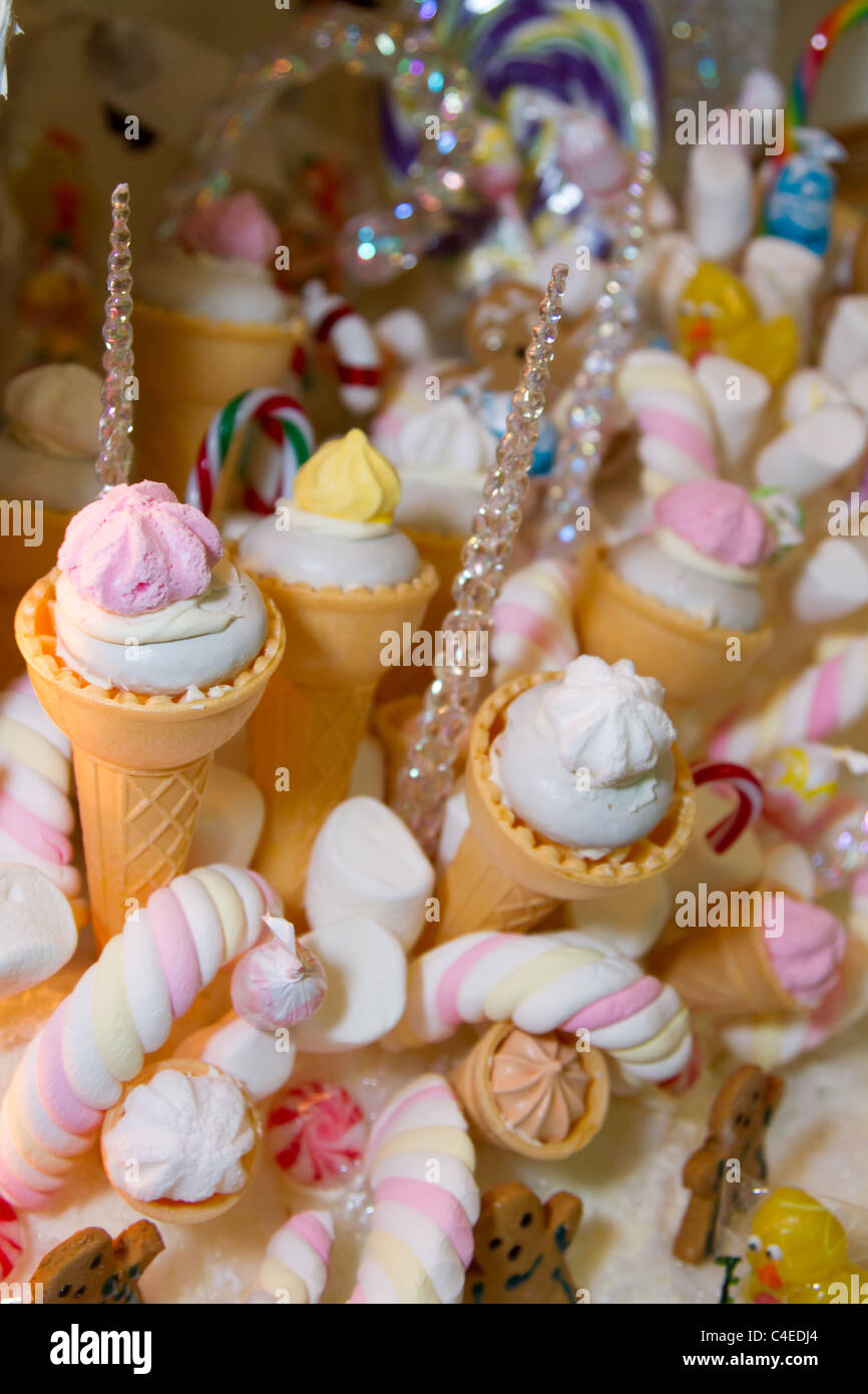 fake 'ice cream' icecream candy sweet decoration Stock Photo